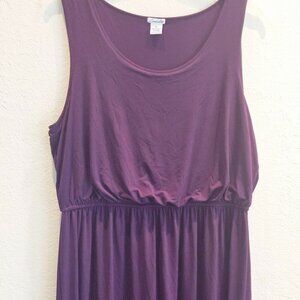 Candalite Maxi Boho 2X purple dress comfy Sleeveless,elastic waist,party